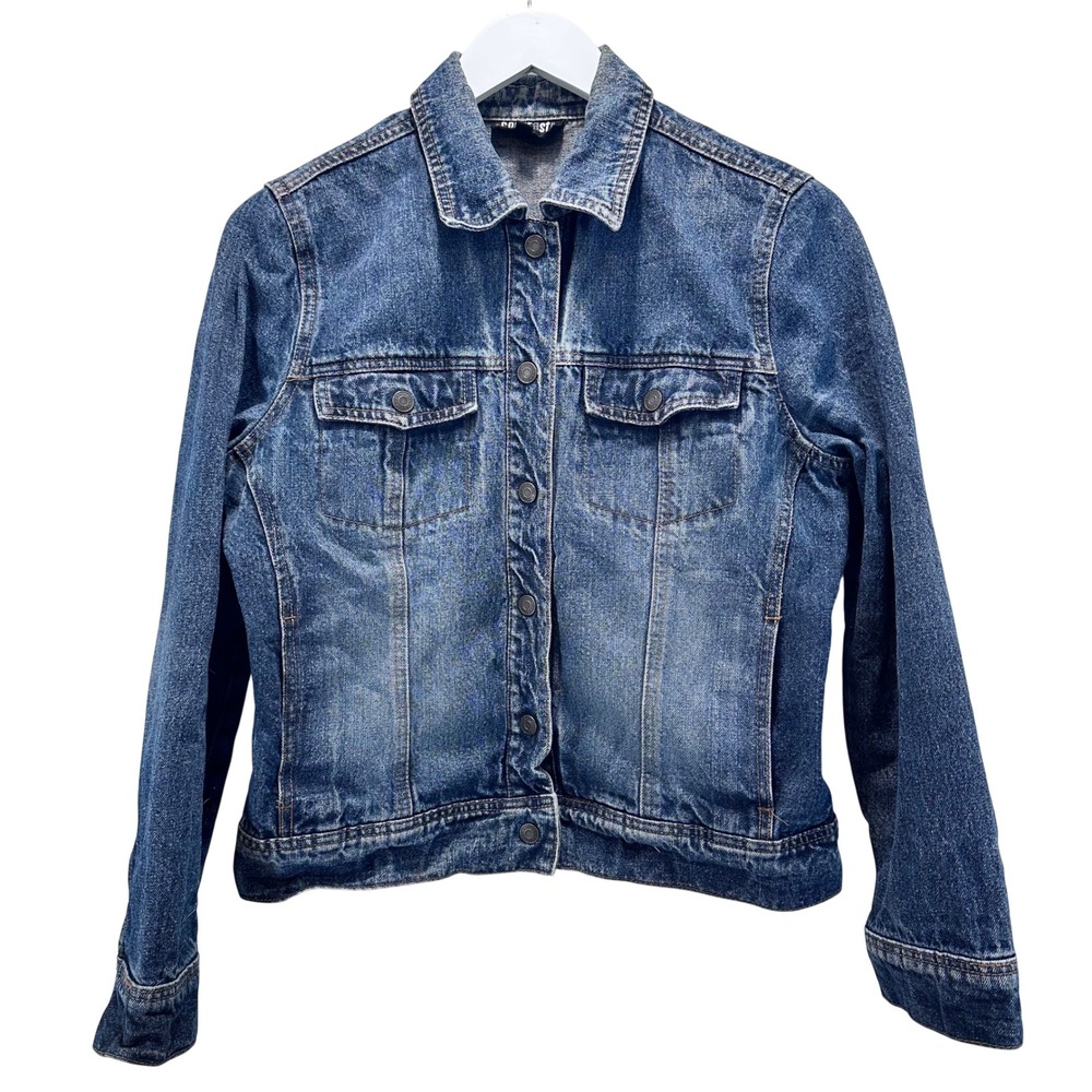 2/$15 Denim Trucker Jean Jacket Women's Size M Trucker Snap Front Pockets